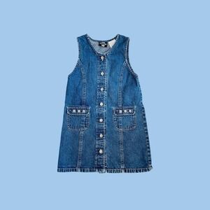 Vintage 90s Y2K Full Button Up Front Dress, Size 6X